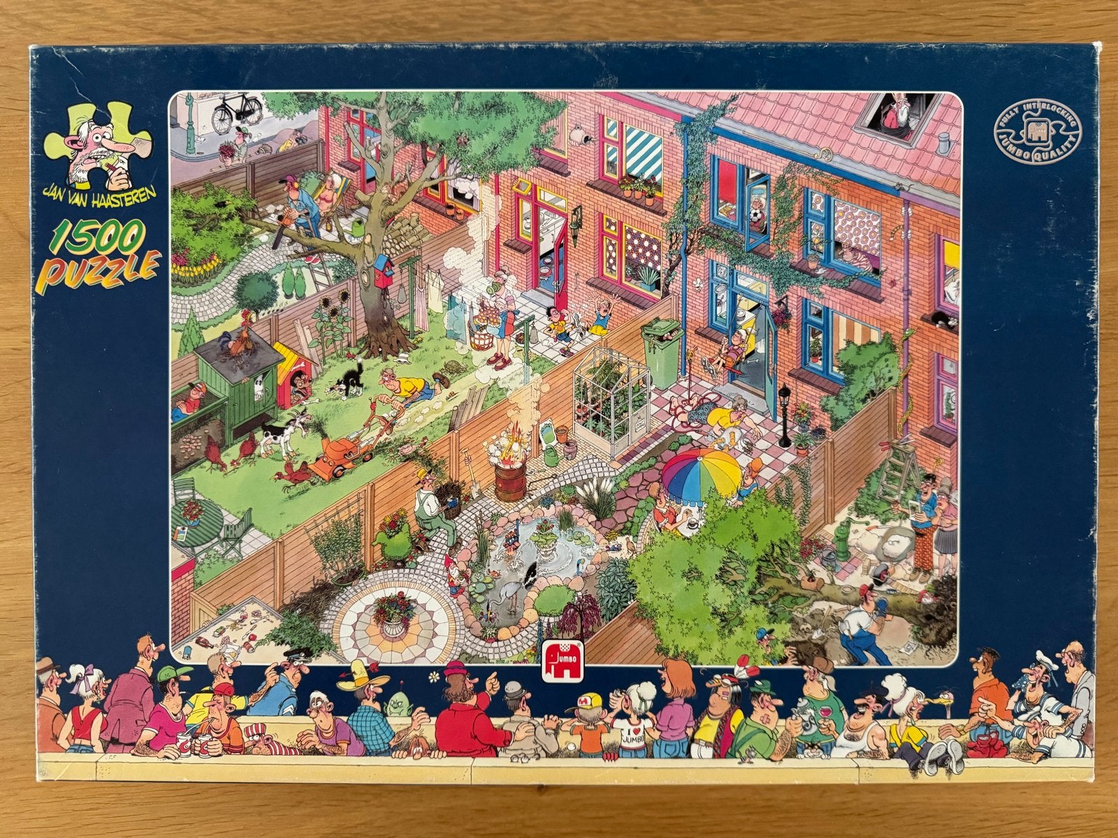 Jan van Haasteren puzzel - 1500 stukjes - De Achtertuin, Ophalen of Verzenden, 500 t/m 1500 stukjes, Gebruikt, Legpuzzel