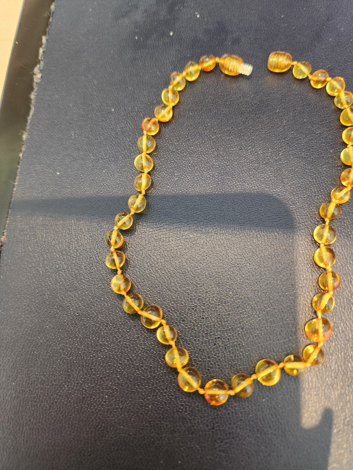 Barnsteen ketting voor baby's,30cm, Ophalen of Verzenden, Gebruikt, Geel, Overige materialen