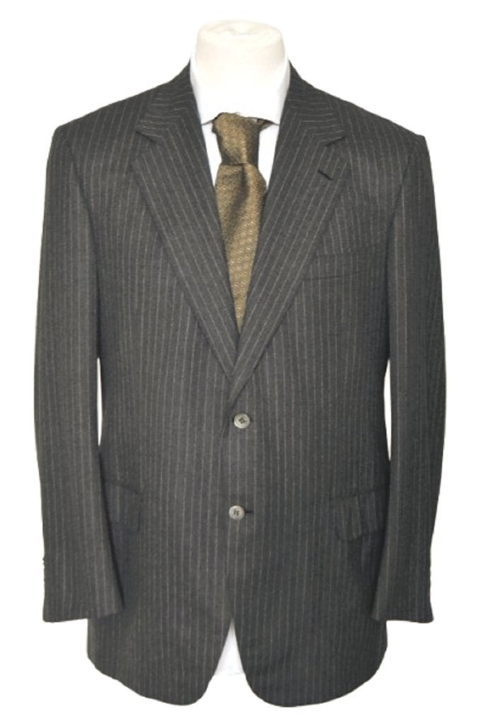 Brioni colbert, pinstripe jasje, blazer, grijs, Mt. 54, Kleding | Heren, Maat 52/54 (L), Ophalen of Verzenden, Zo goed als nieuw