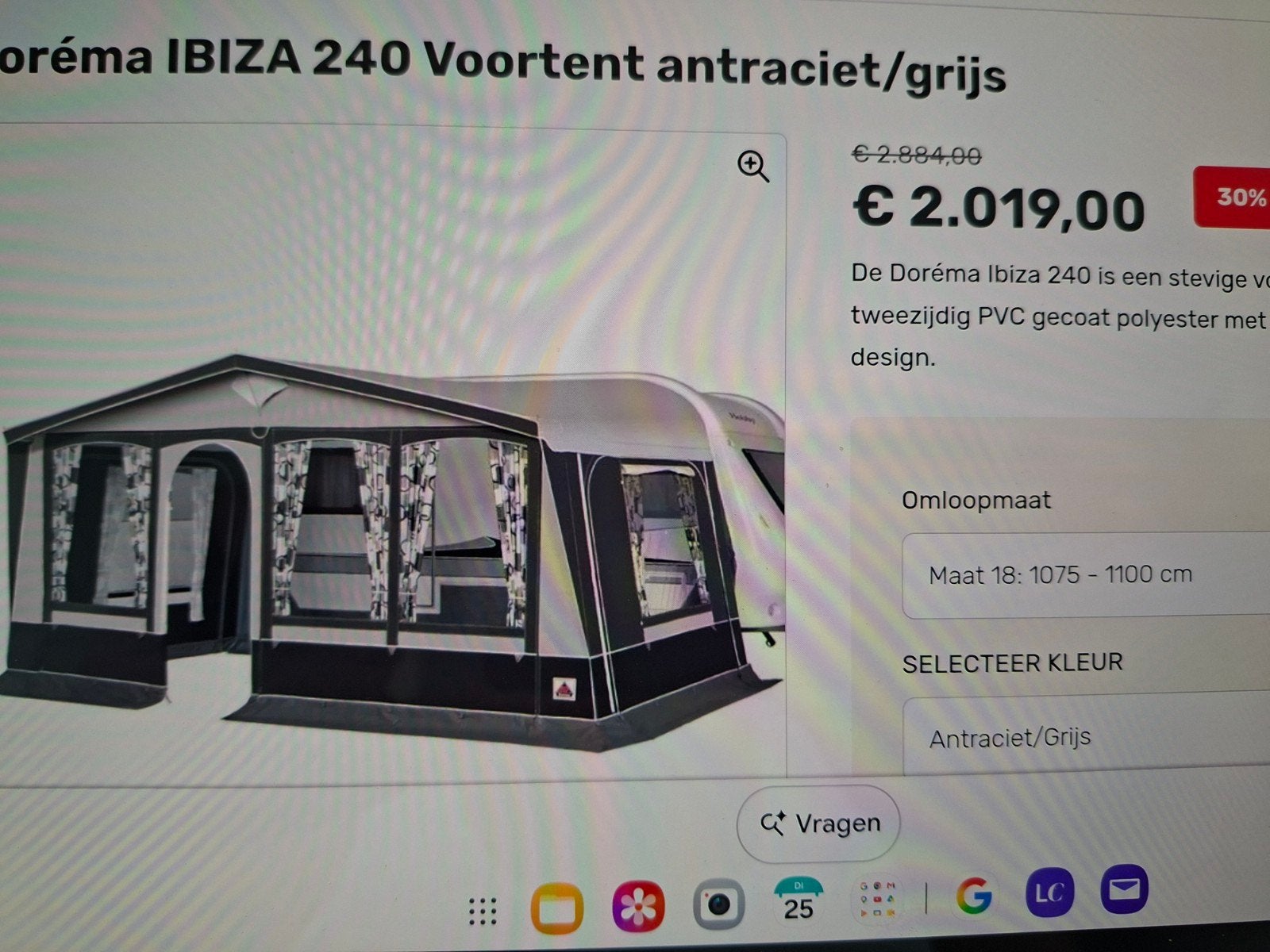 dorema  voortent  maat 18, Ophalen of Verzenden, Gebruikt, Dorema