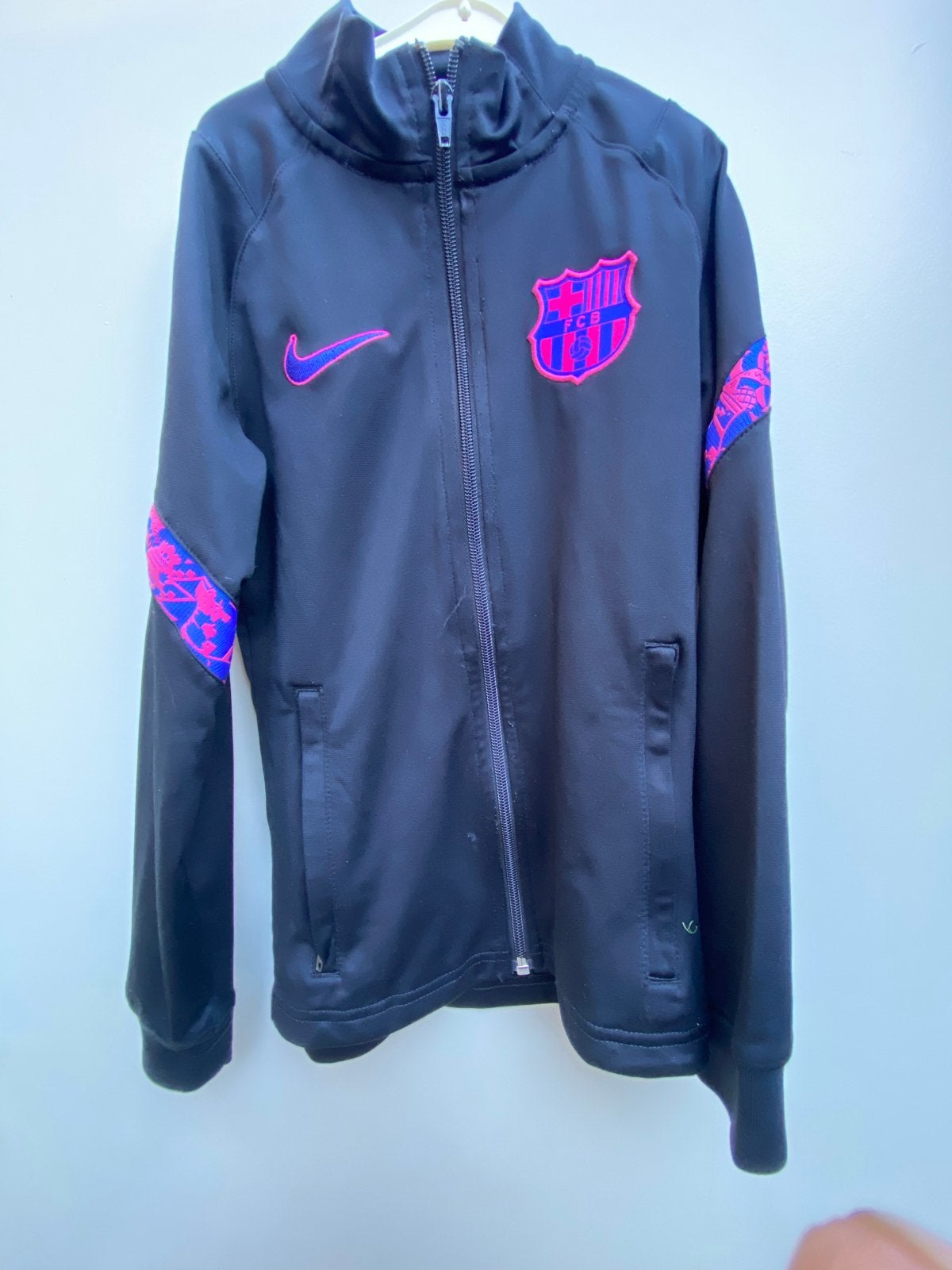 Nike FC Barcelona Trainingsjack - Zwart/Roze (XS), Zwart, Overige typen, Ophalen of Verzenden, Zo goed als nieuw