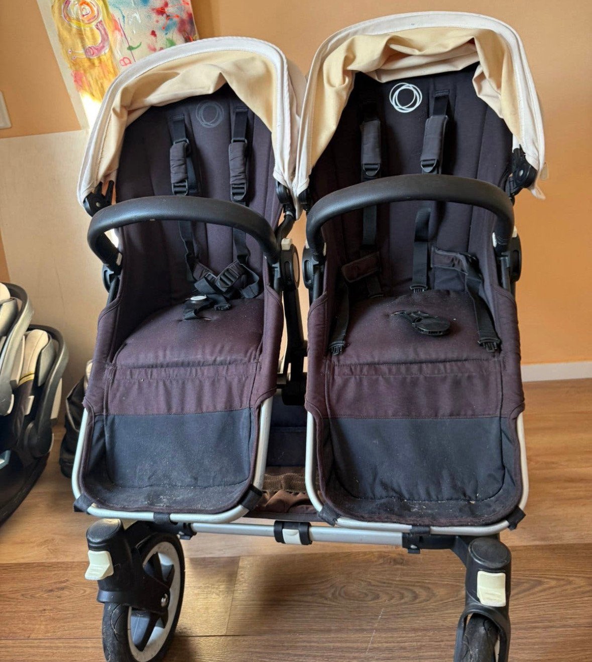 Tweeling Bugaboo donkey 2, Kinderen en Baby's, Kinderwagens en Combinaties, Ophalen, Gebruikt, Bugaboo, Luchtbanden