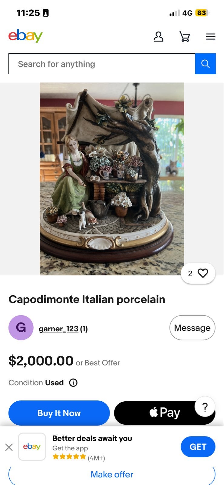 Capodimonte Porseleinen Beeld "La Fioria" - Bloemenverkoopst, Ophalen