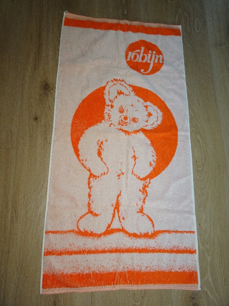 Vintage handdoek met washand van Robijntje Wevolux, Huis en Inrichting, Luxury by Nature, Handdoek, Nieuw, Oranje