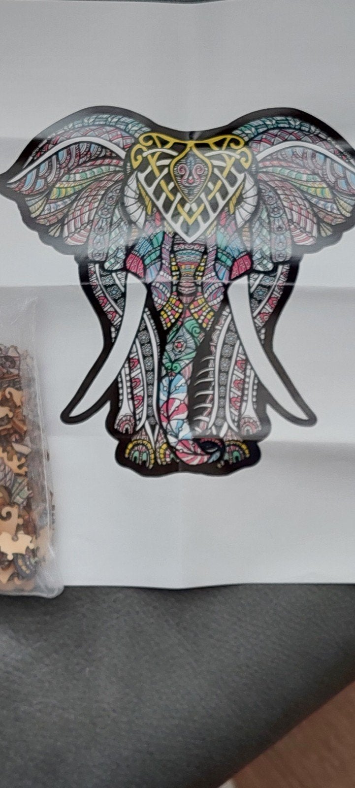Houten Olifant Puzzel A4 - Nieuwstaat, Ophalen, Minder dan 500 stukjes, Zo goed als nieuw, Legpuzzel