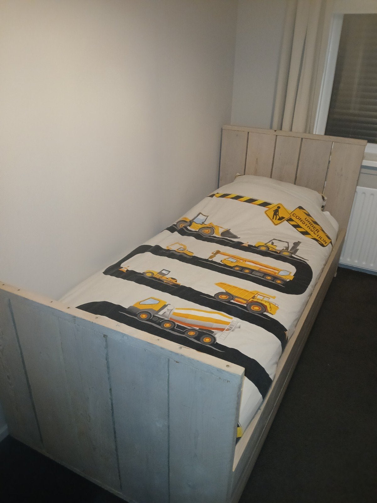 Steigerhouten bed, Ophalen, Gebruikt, Eenpersoons