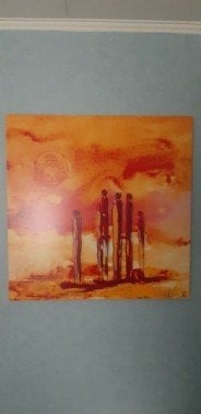 Abstract Schilderij: 68 bij 67 cm, Antiek en Kunst, Ophalen