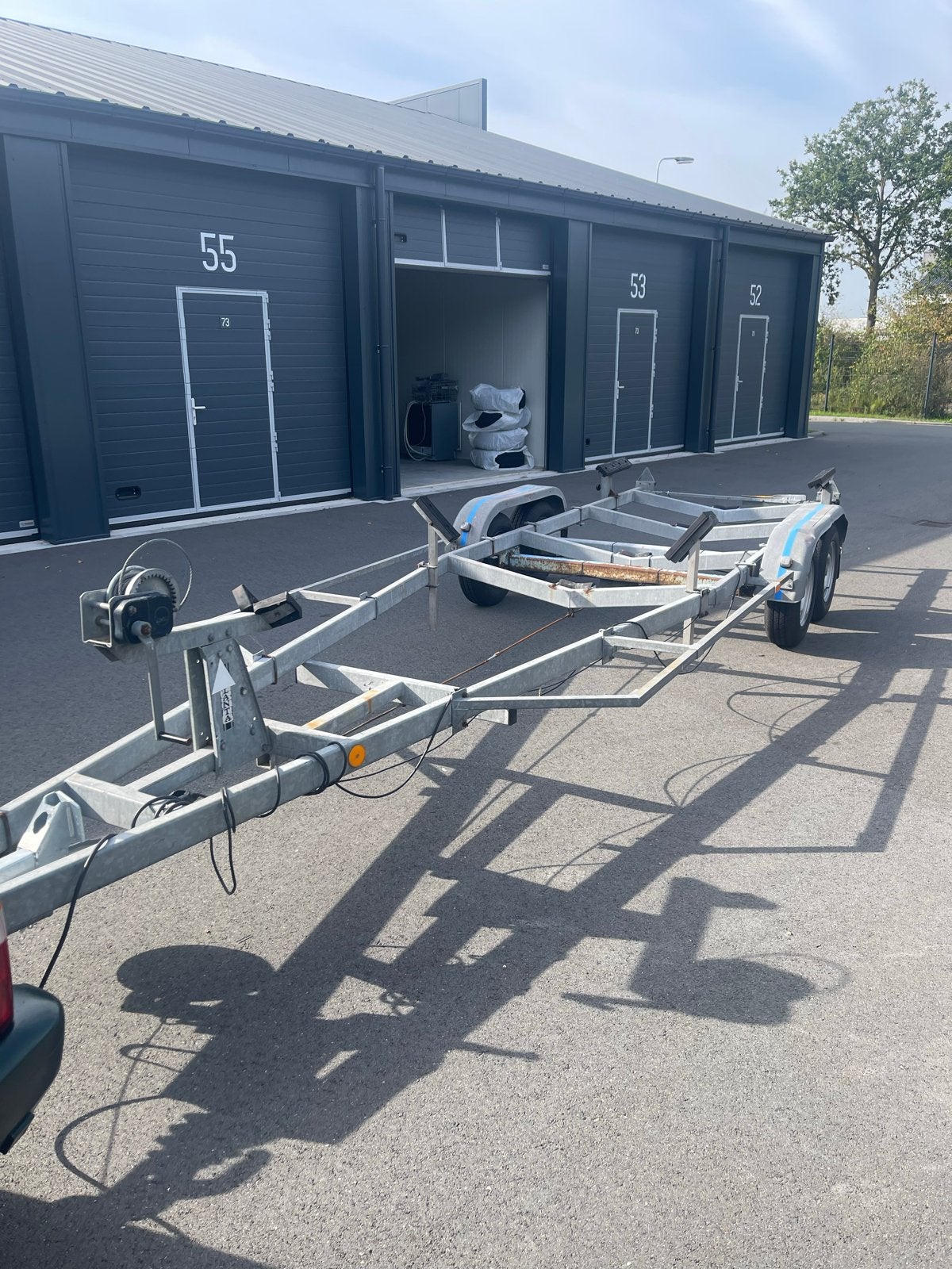 Atlanta boottrailer 3500kg - Dubbelassig en Geremd, Ophalen, Gebruikt, 6 tot 9 meter, Overige typen