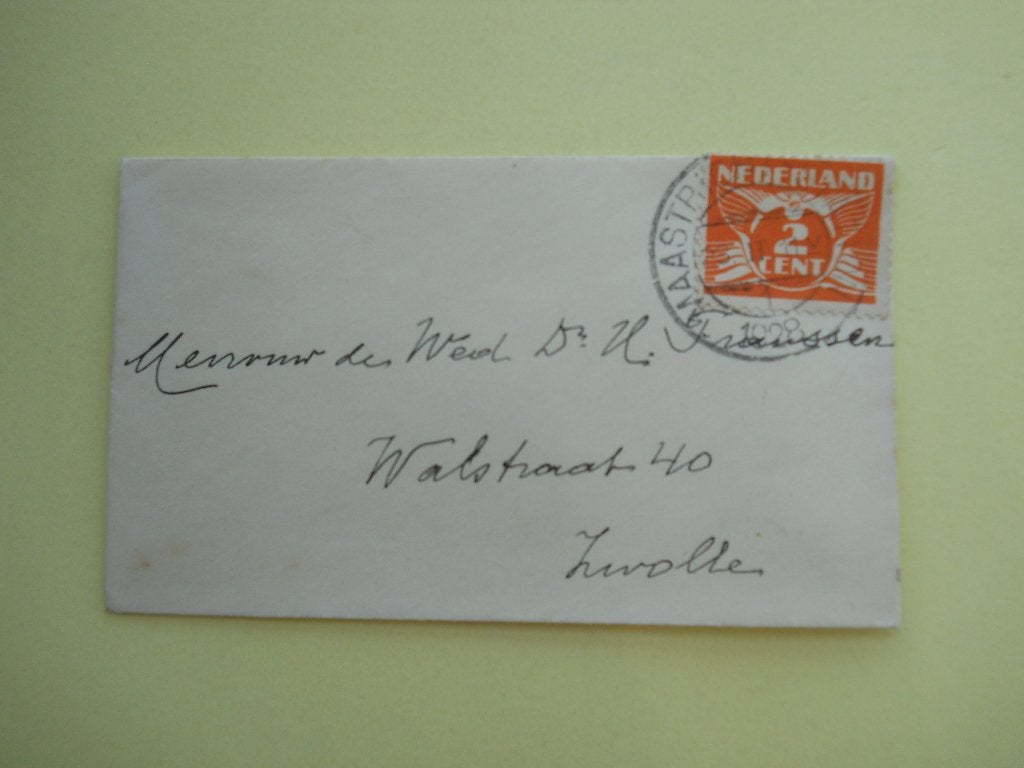 Nederland 1925 Briefje Vliegende duif gestempeld Maastricht, Ophalen of Verzenden, Envelop