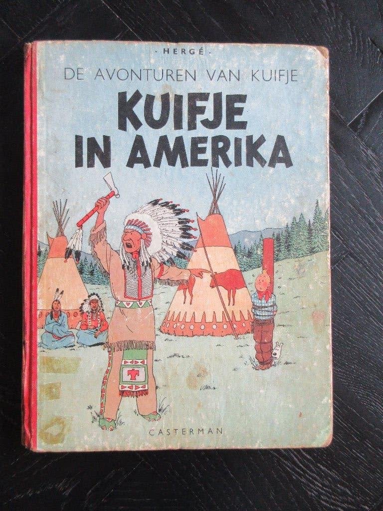 Kuifje in Amerika 1e eerste druk 1947, Gelezen, Verzenden, Eén stripboek, Hergé