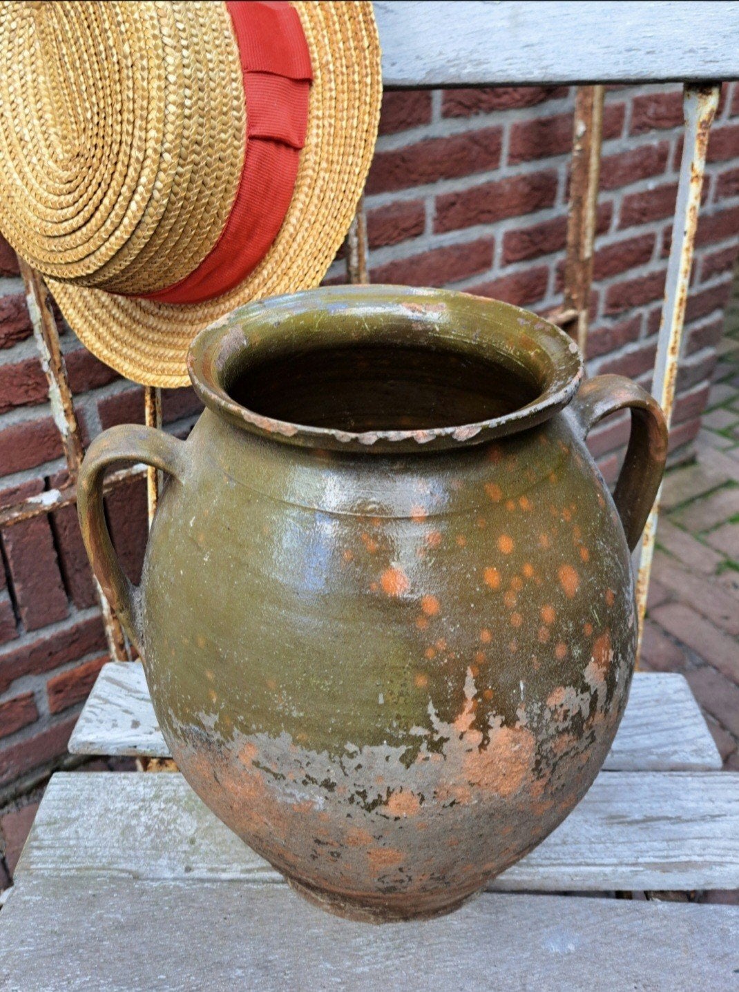 Franse groene pot, Ophalen of Verzenden
