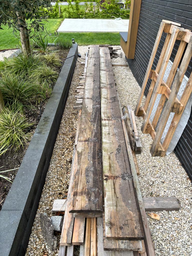 Bekisting planken 8 stuks, 4.0-4.5m lang, 23x3.5cm, Ophalen, Gebruikt, 250 cm of meer, Planken