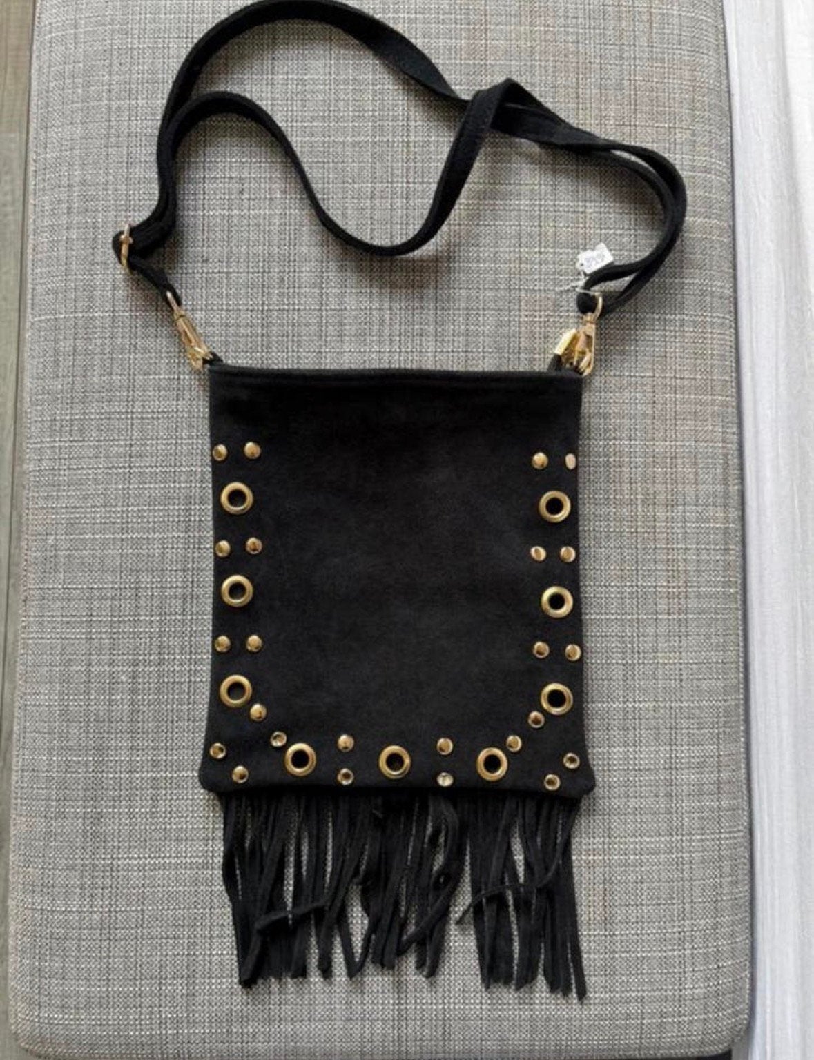 Suede tas, Ophalen of Verzenden, Nieuw, Zwart, Schoudertasje