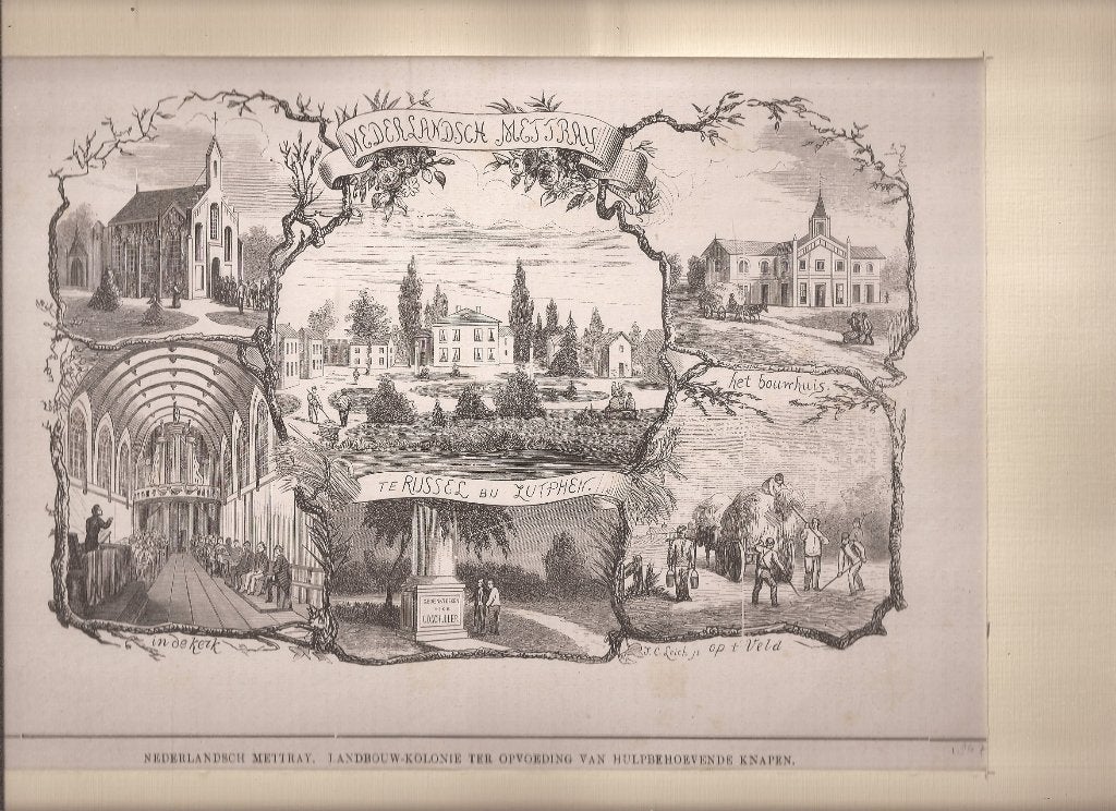 Nederlandsch Mettay te Rijssel bij Zutphen 1867 houtgravure, Antiek en Kunst, Kunst | Etsen en Gravures, Origineel, 1800 - 1899