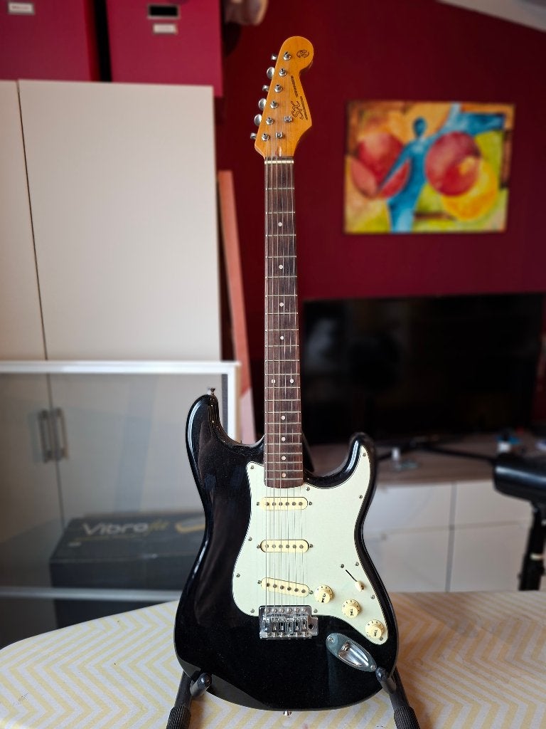 SX Vintage Series Stratocaster | Zwart | Elektrische Gitaar, Ophalen, Gebruikt, Solid body, Overige merken