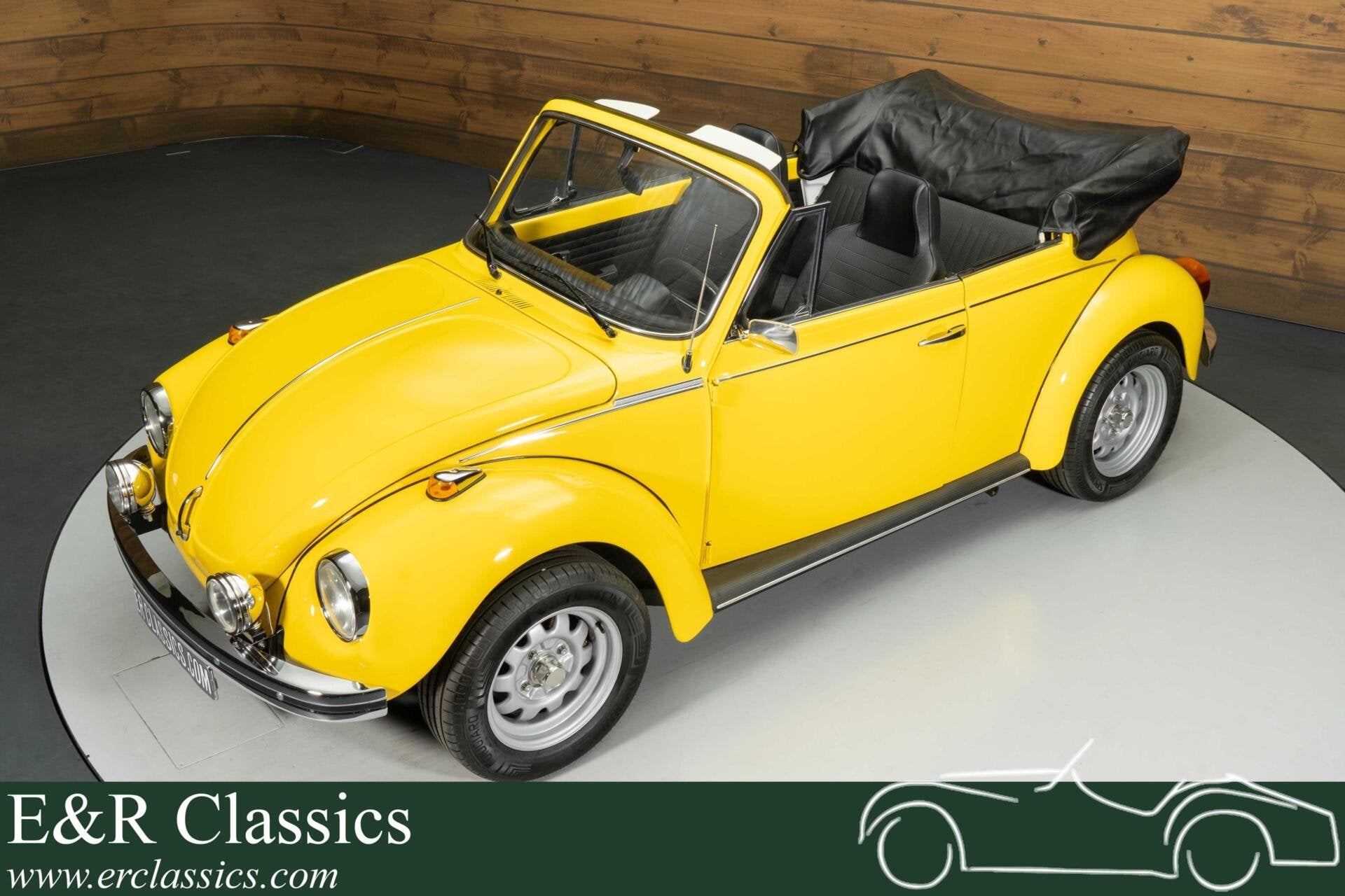 Volkswagen Kever Cabriolet | Gerestaureerd | 1978, Auto's, Achterwielaandrijving, Zwart, Cabriolet, Geel