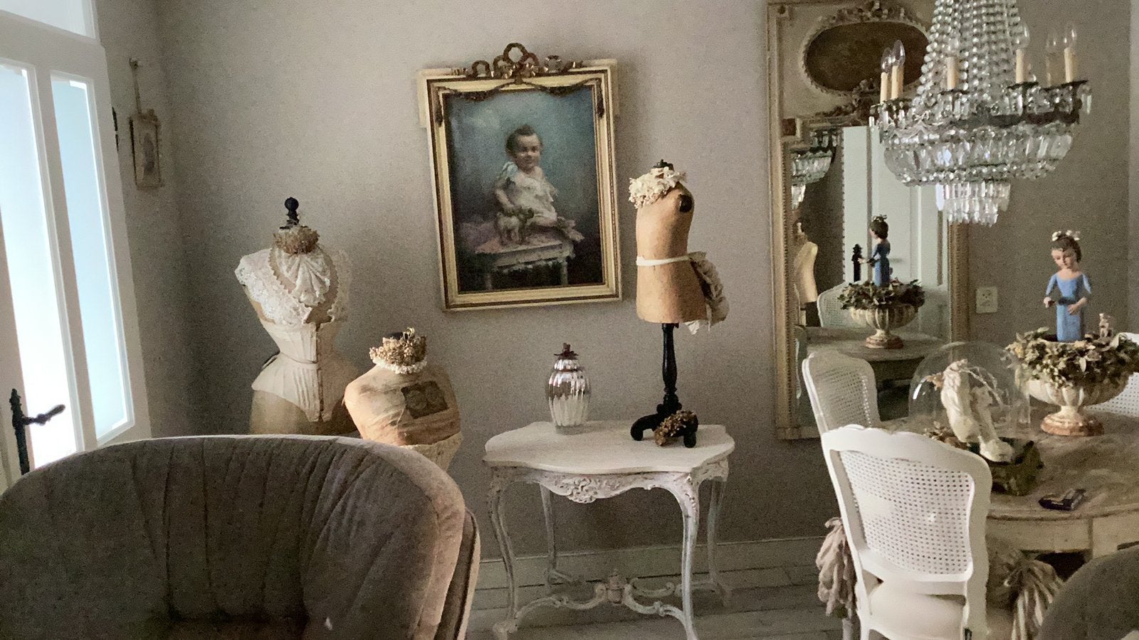 Antieke bijzet tafel met marmeren blad, Ophalen of Verzenden