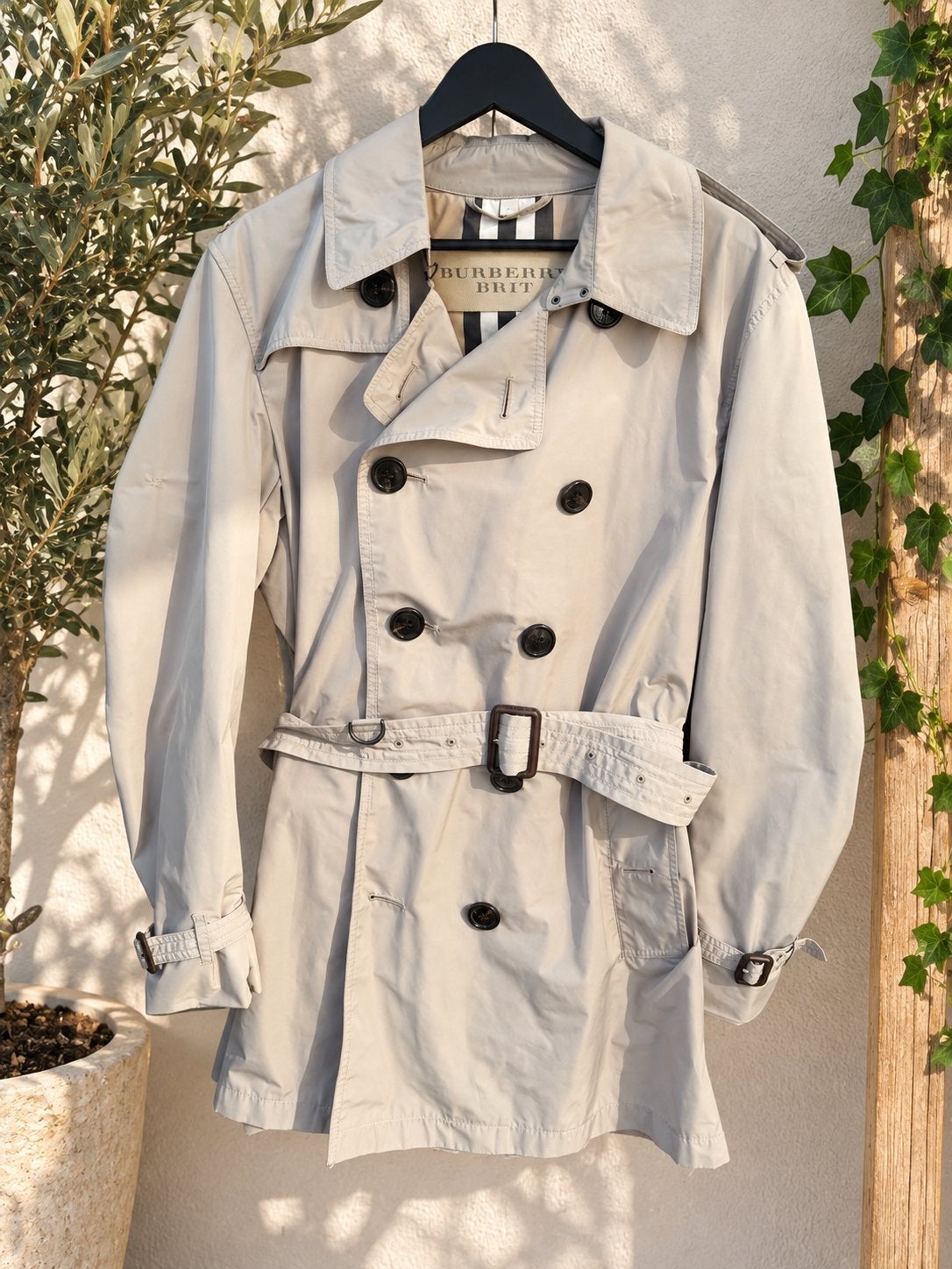 Burberry Brit Trenchcoat - Beige - Maat L, Kleding | Heren, Ophalen of Verzenden, Gedragen, Beige