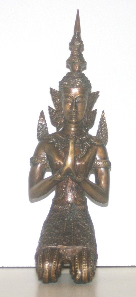Oude bronzen tempelwachter Tempanon 32 cm, Antiek en Kunst, Ophalen of Verzenden, Brons, Beeld
