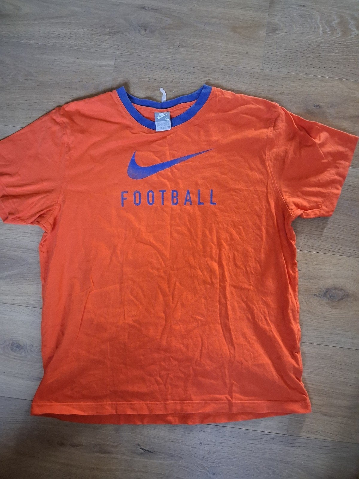Vintage Nike Football Shirt Oranje XL - Retro Sportkleding, Kleding | Heren, T-shirts, Nike, Maat 56/58 (XL), Oranje, Ophalen of Verzenden
