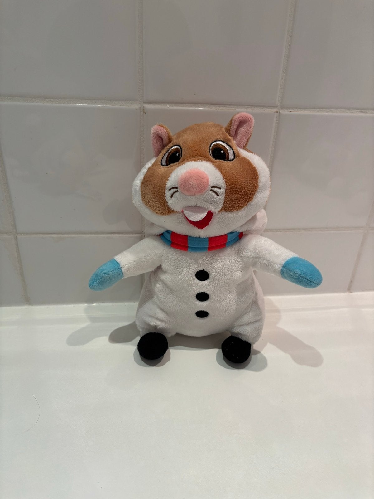 Leuke Hamster Sneeuwpop Knuffel, Ophalen of Verzenden, Zo goed als nieuw, Meerkleurig, Hamster