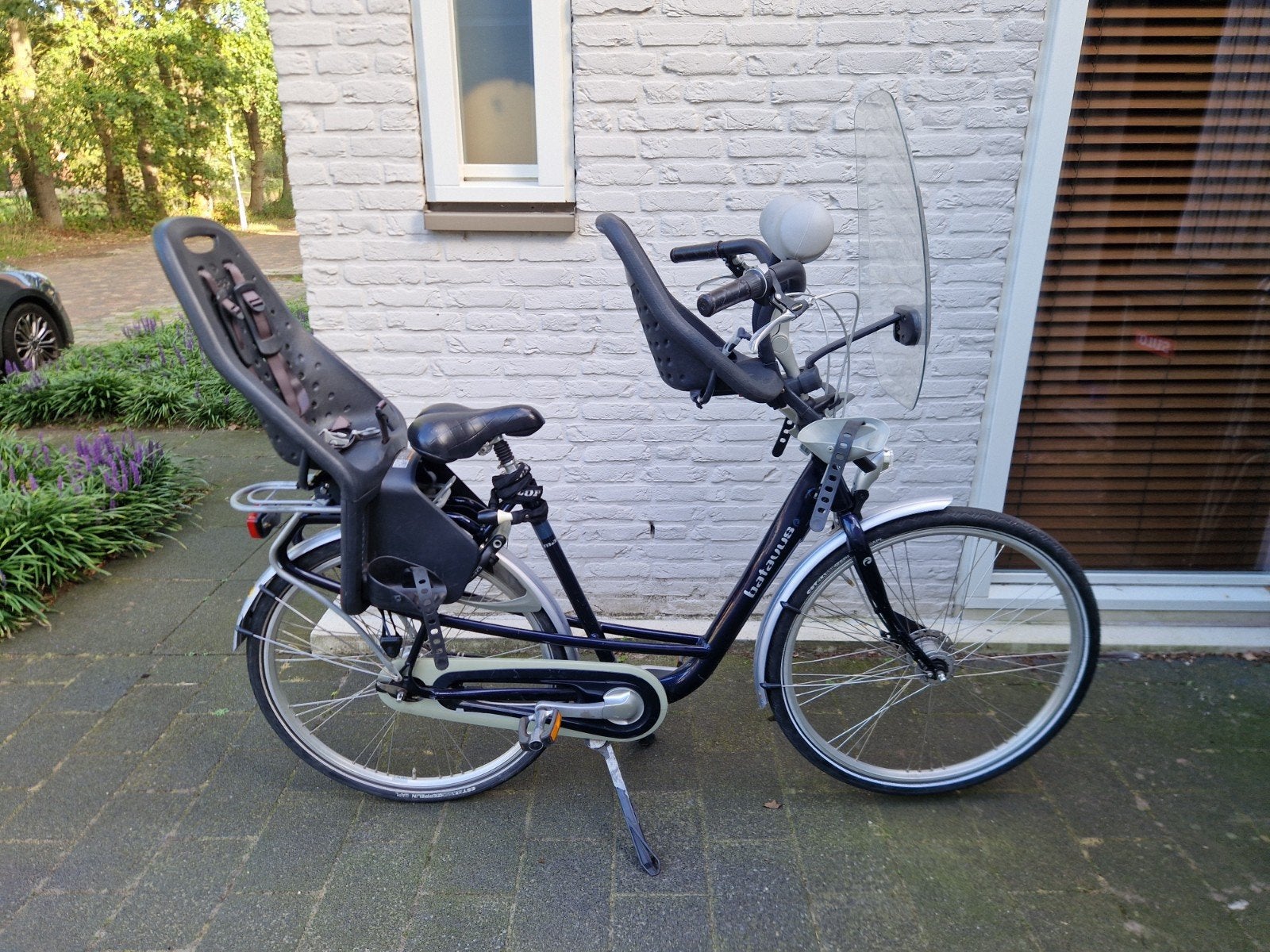 Batavus Mambo moederfiets mamafiets met 2 Yepp kinderzitjes, Ophalen, Terugtraprem, Versnellingen, Batavus