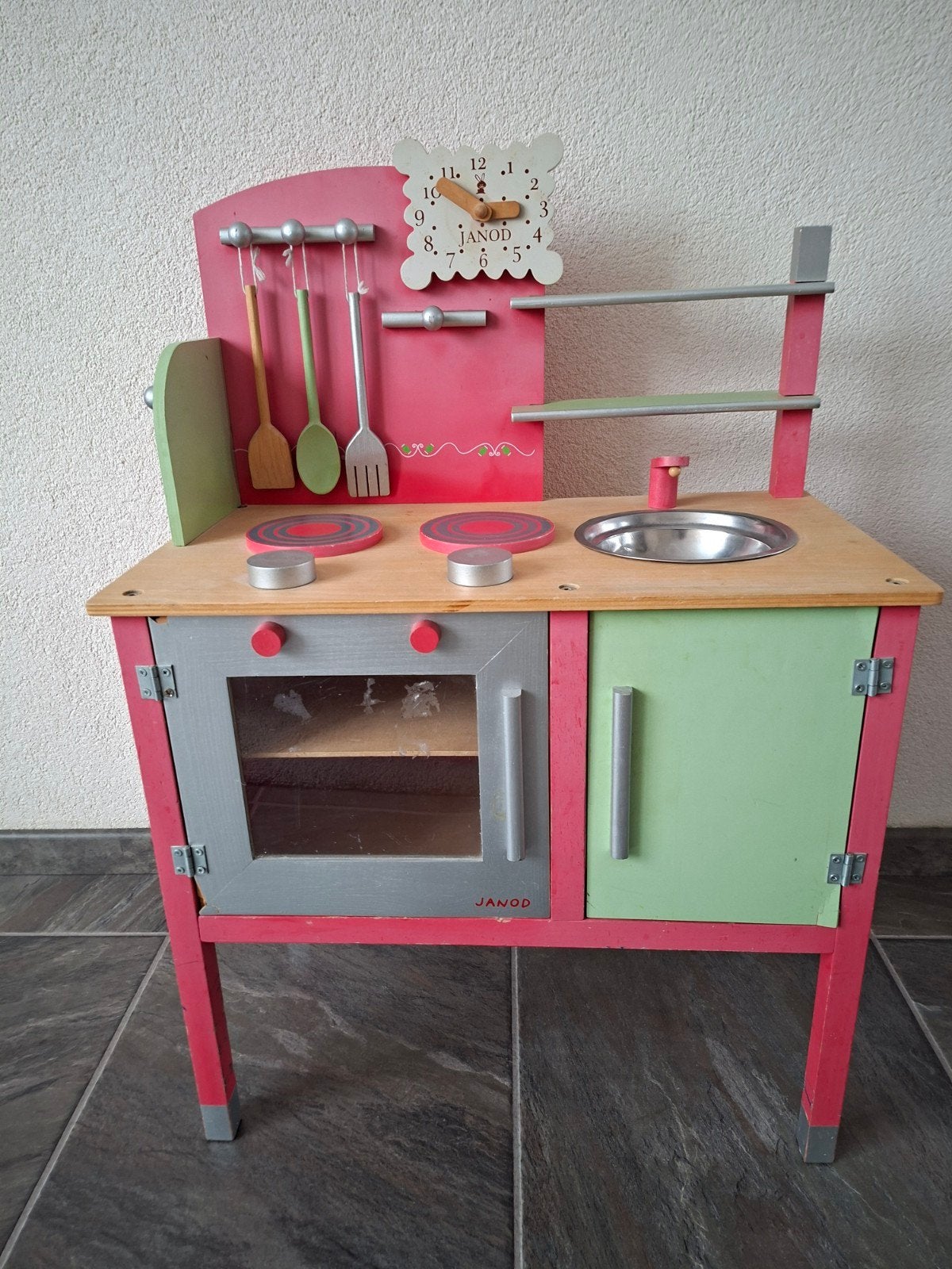 Janod Houten Speelkeuken met Accessoires, Kinderen en Baby's, Ophalen, Gebruikt, Meubelstuk of Keukentje