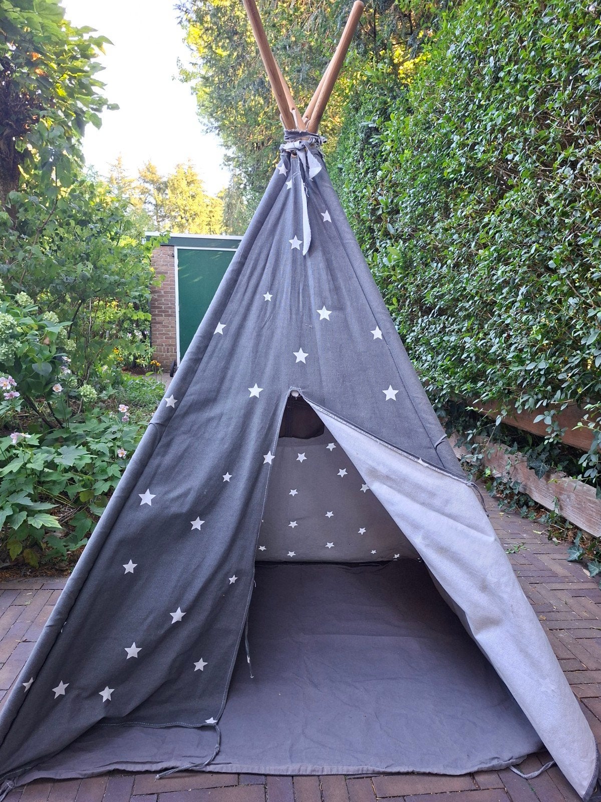 Tipi tent voor kinderen. Antraciet met sterren, Kinderen en Baby's, Speelgoed | Speeltenten, Ophalen, Gebruikt