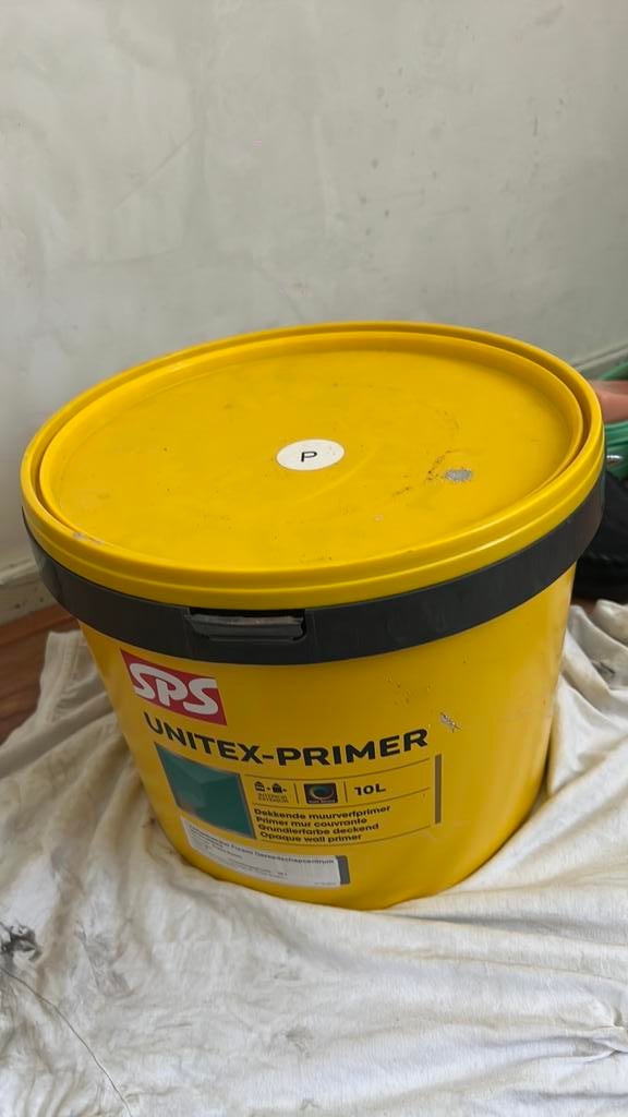 Sps unitex primer 10 l muurverf, Doe-het-zelf en Verbouw, Ophalen, Zo goed als nieuw, Beige