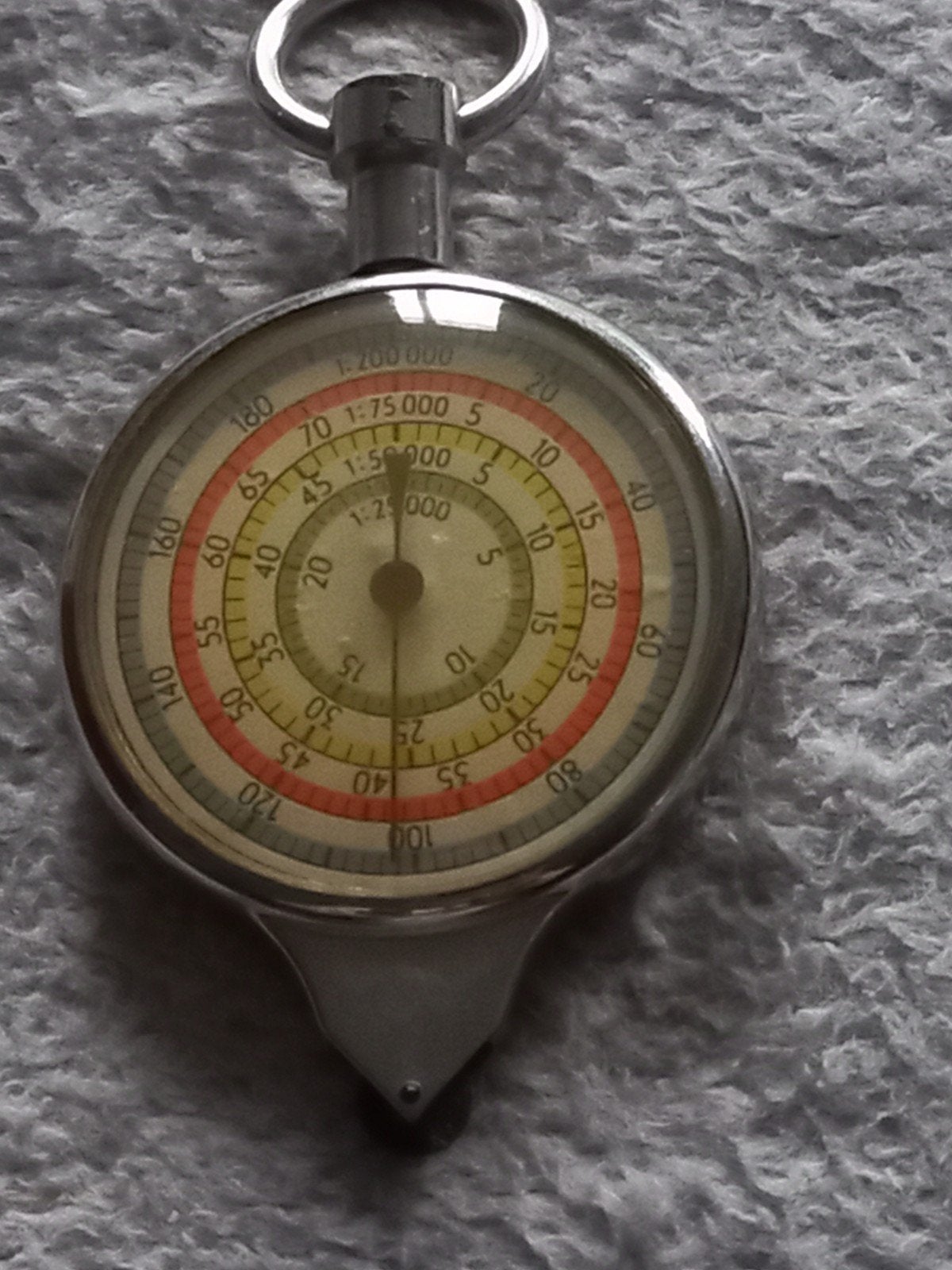 Vintage Opisometer Curvimeter Kompas met Groen Leren Etui, Ophalen of Verzenden