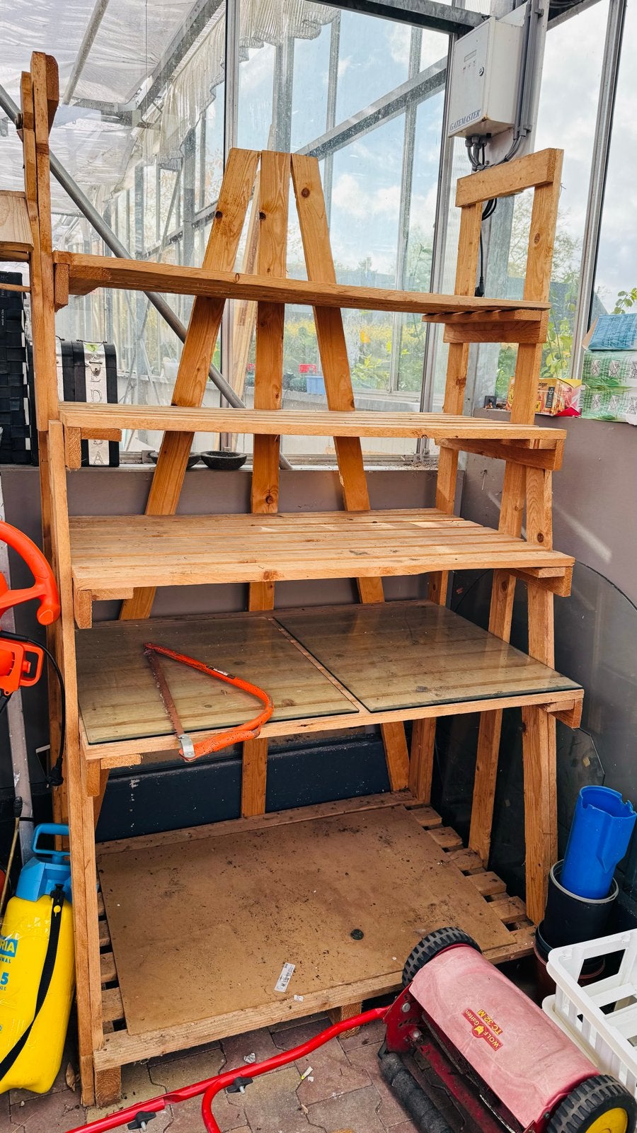 Houten Plantenrek / Werkbank voor Kas of Tuin, Tuin en Terras, Ophalen of Verzenden, Gebruikt