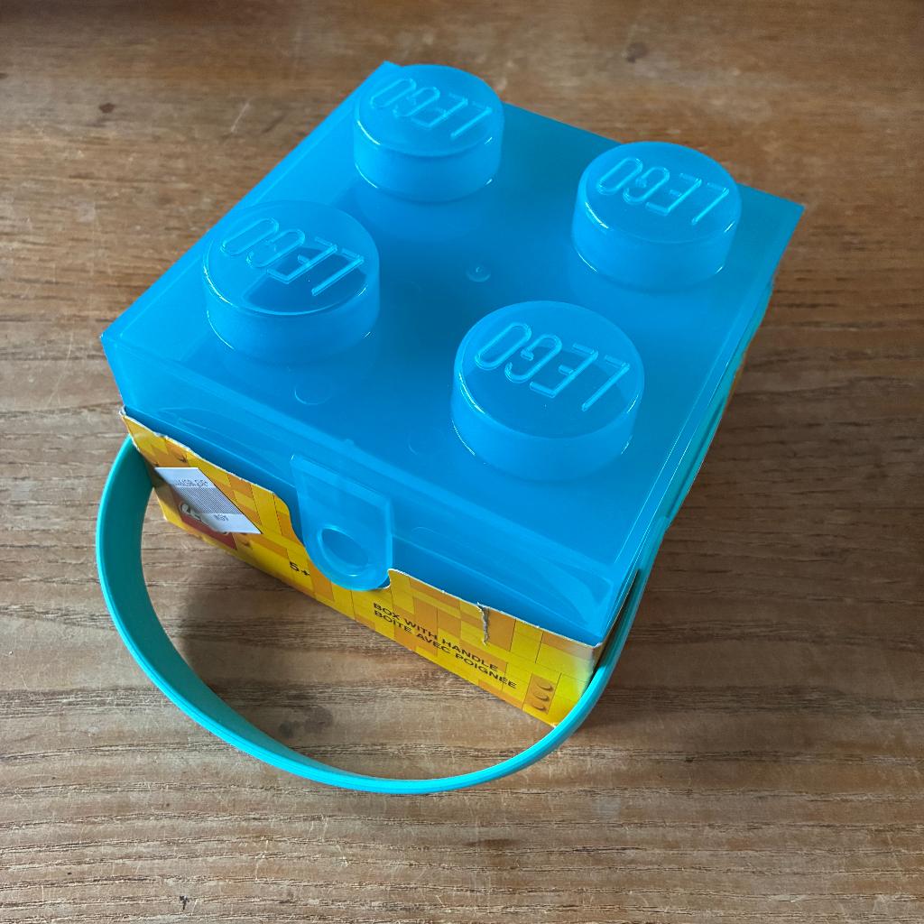 Lego box lunchbox opbergdoos met handvat blauw nieuw, Ophalen of Verzenden, Nieuw, Lego