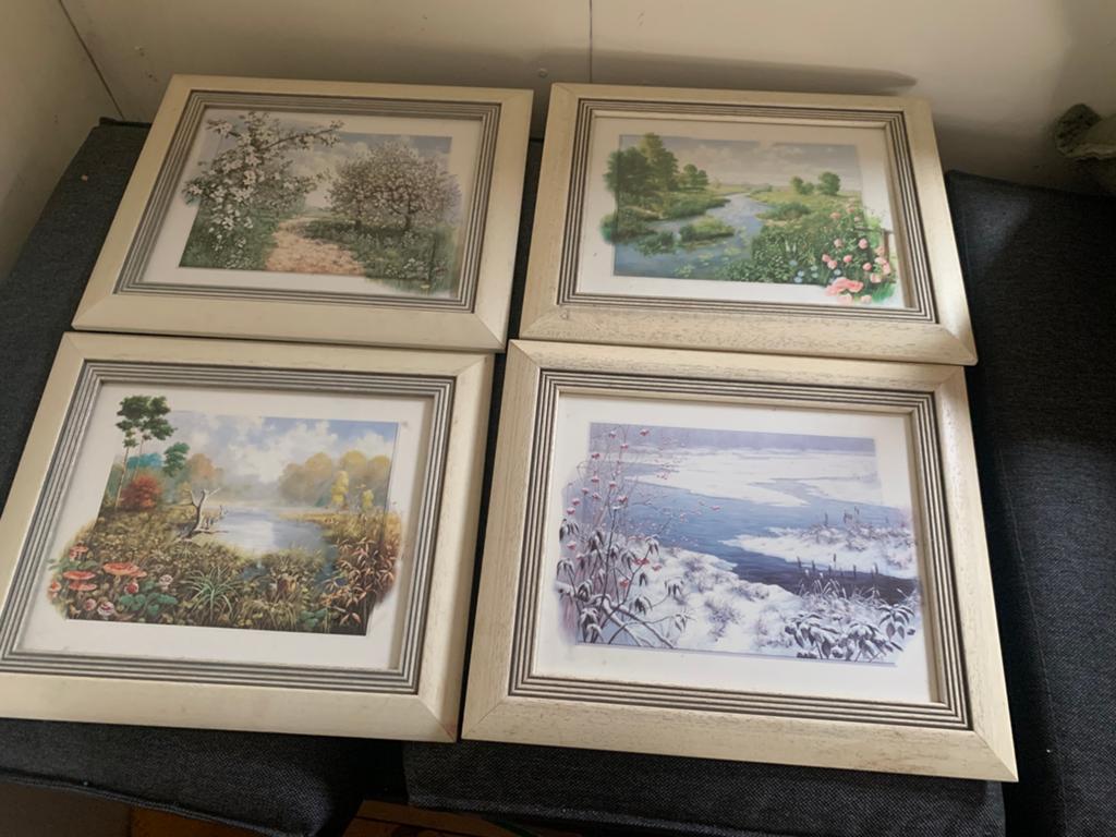 4 jaargetijden schilderijen Peter Motz, Ophalen, Schilderij, Minder dan 50 cm