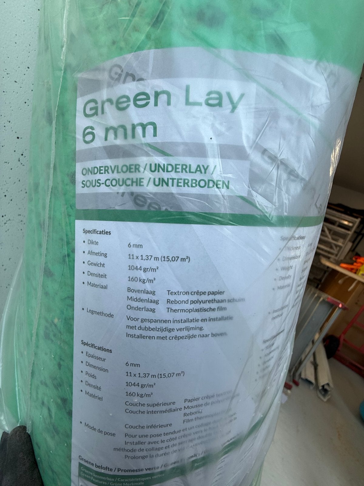 Green Lay Ondervloer 6 mm - 15,07 m², Ophalen, Overige materialen, Overige typen, Nieuw