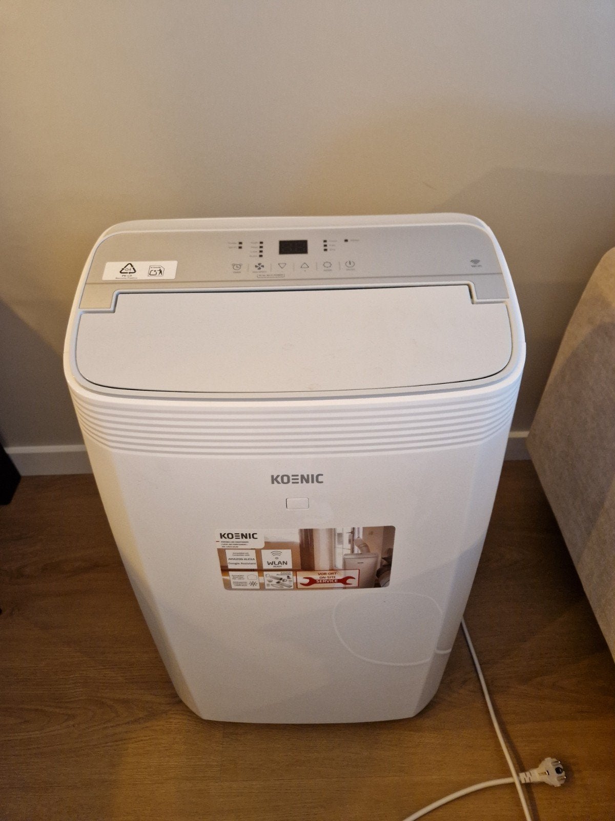 Koenic Mobiele Airco - Koelen, Ontvochtigen, Ventileren, Ophalen, Timer, Minder dan 60 m³, 3 snelheden of meer