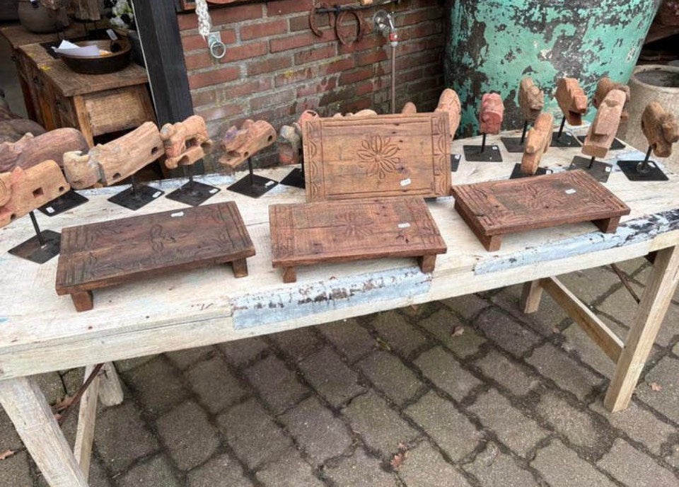 Stoer dienblad - chapatti plank - onderzetter, Gebruikt, Ophalen of Verzenden, Nvt, Rechthoekig