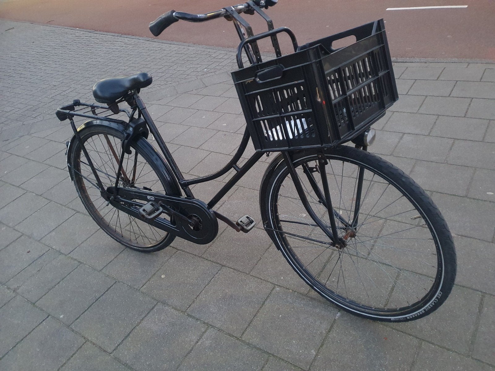 Damesfiets met voorrek, ringslot en verlichting, Terugtraprem, Ophalen, Overige merken, 53 tot 56 cm