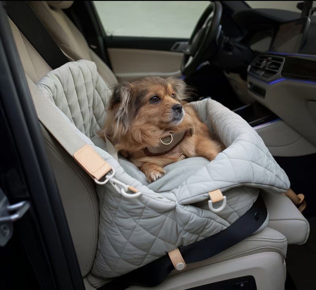 Autostoel hond draagtas mand groen grijs 1 of 2 honden, Ophalen of Verzenden, Nieuw, Hondenautostoel