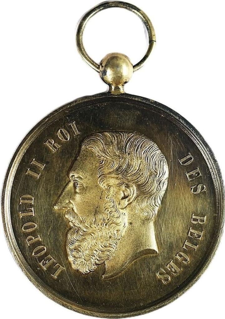 België penning Leopold II tuinbouw Tongeren EF, Postzegels en Munten, Penningen en Medailles, Ophalen of Verzenden, Overige materialen