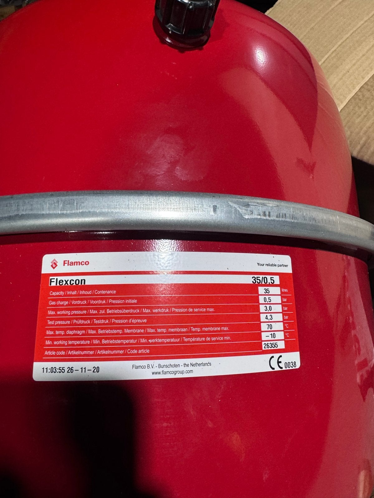 Flamco Flexcon 35 Expansievat voor CV-installaties, Ophalen of Verzenden, Nieuw, Cv-ketel of Combi-ketel