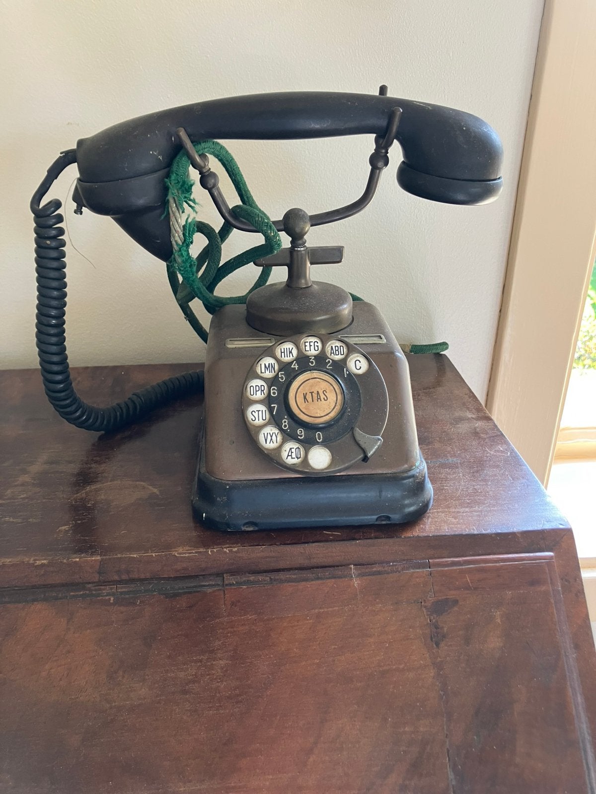 Antieke Deense KTAS Telefoon (Messing/Bakeliet), Ophalen of Verzenden, Zo goed als nieuw, Bakeliet