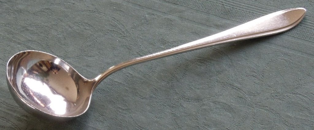 Nr K36: Grote verzilverde Gero 90 puntfilet soeplepel, Ophalen of Verzenden