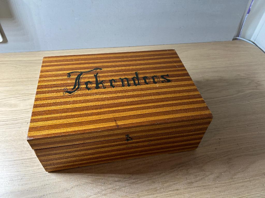 Grote Houten Tekendoos Vintage, Ophalen of Verzenden, Gebruikt, Overige typen
