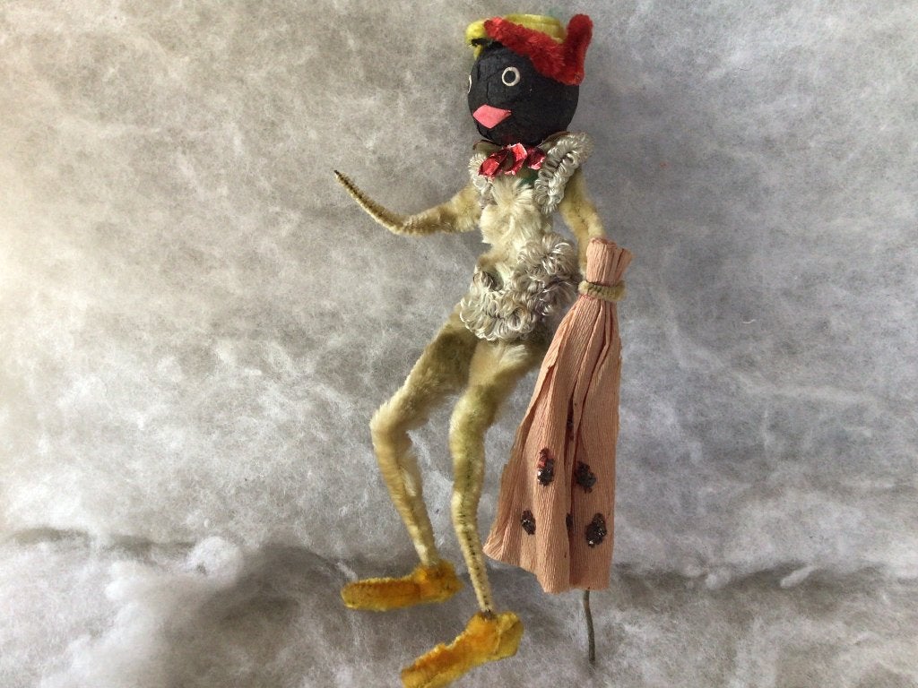 Oude Zwarte Piet. Chenille draadpoppetje. Jaren 50-60, Diversen, Ophalen of Verzenden