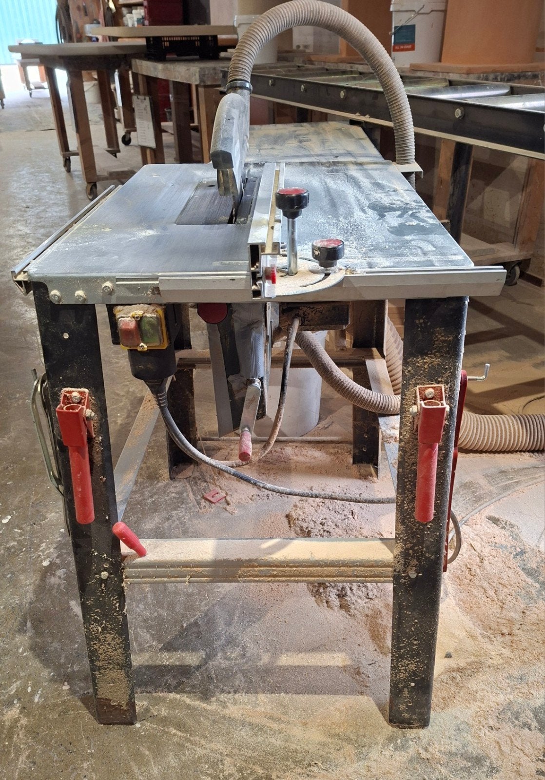 Metabo Zaagtafel TKHS 315 C met Scheppach Afzuiger HD12, Doe-het-zelf en Verbouw, Ophalen, Gebruikt, Cirkelzaag, 70 mm of meer