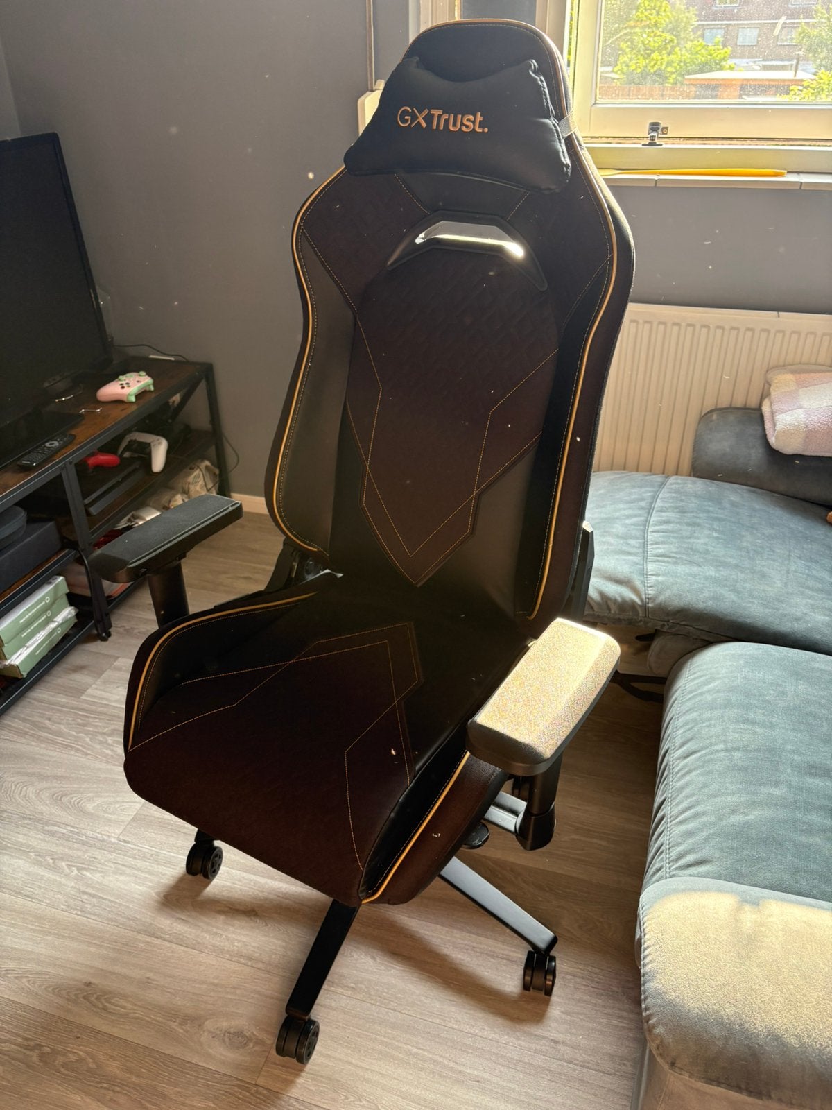Gamestoel Trust GXT 721 Ruya Pro, Huis en Inrichting, Bureaustoelen, Zo goed als nieuw, Zwart, Ophalen