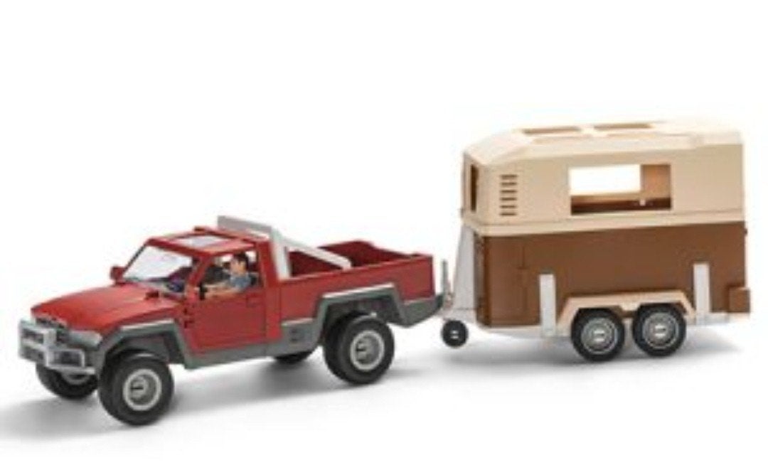 Schleich Pick-up en paardenaanhanger, Ophalen of Verzenden, Zo goed als nieuw