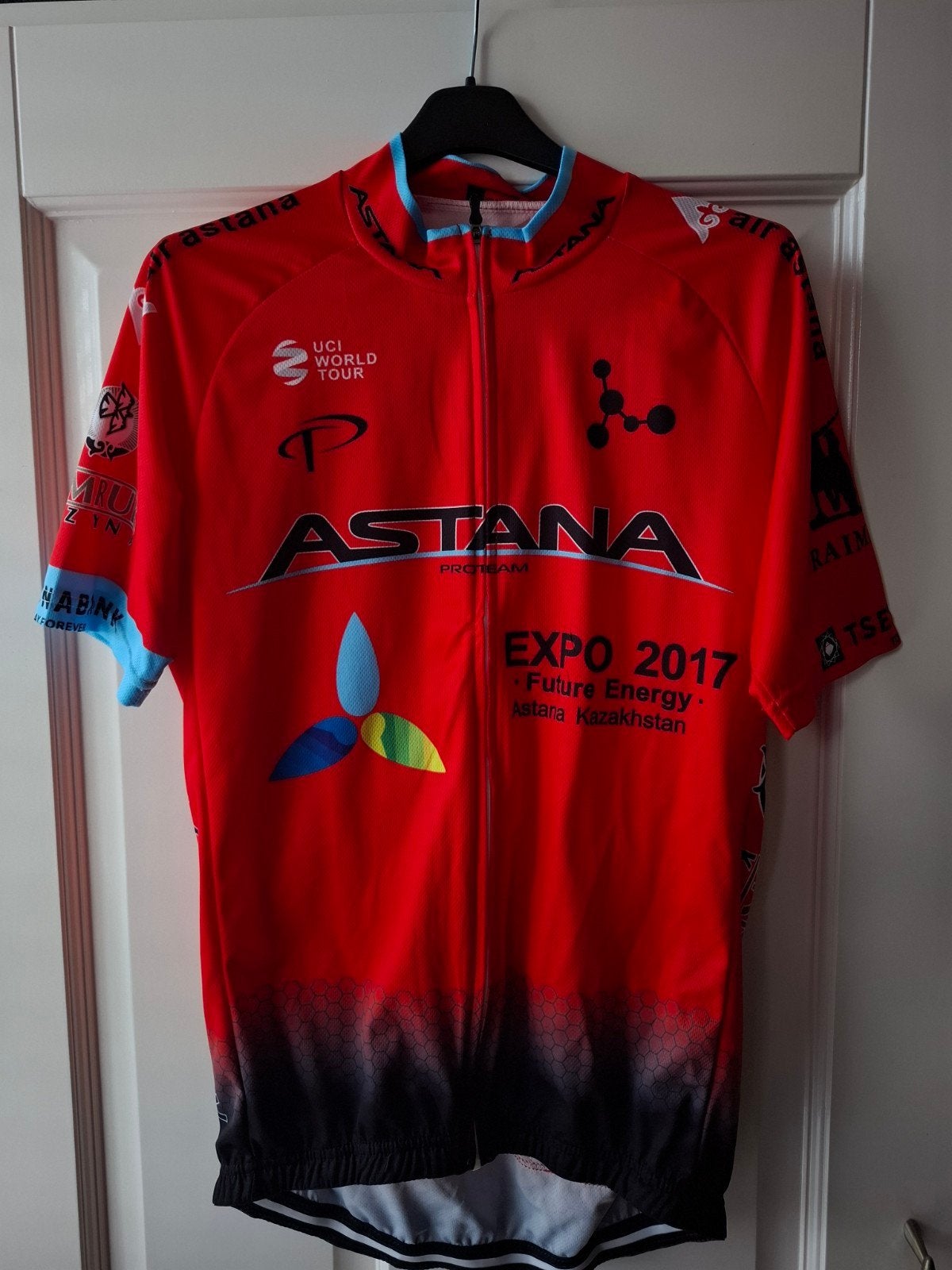 Astana Wielertrui Maat L - wielershirt, Ophalen of Verzenden, Zo goed als nieuw, Kleding