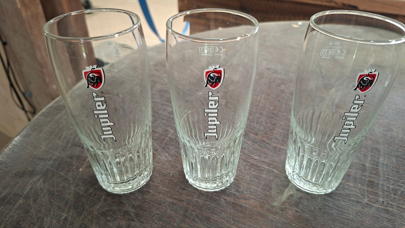 Bierglazen Jupiler set van 3 glazen één koop, Ophalen of Verzenden, Zo goed als nieuw, Glas of Glazen, Overige merken