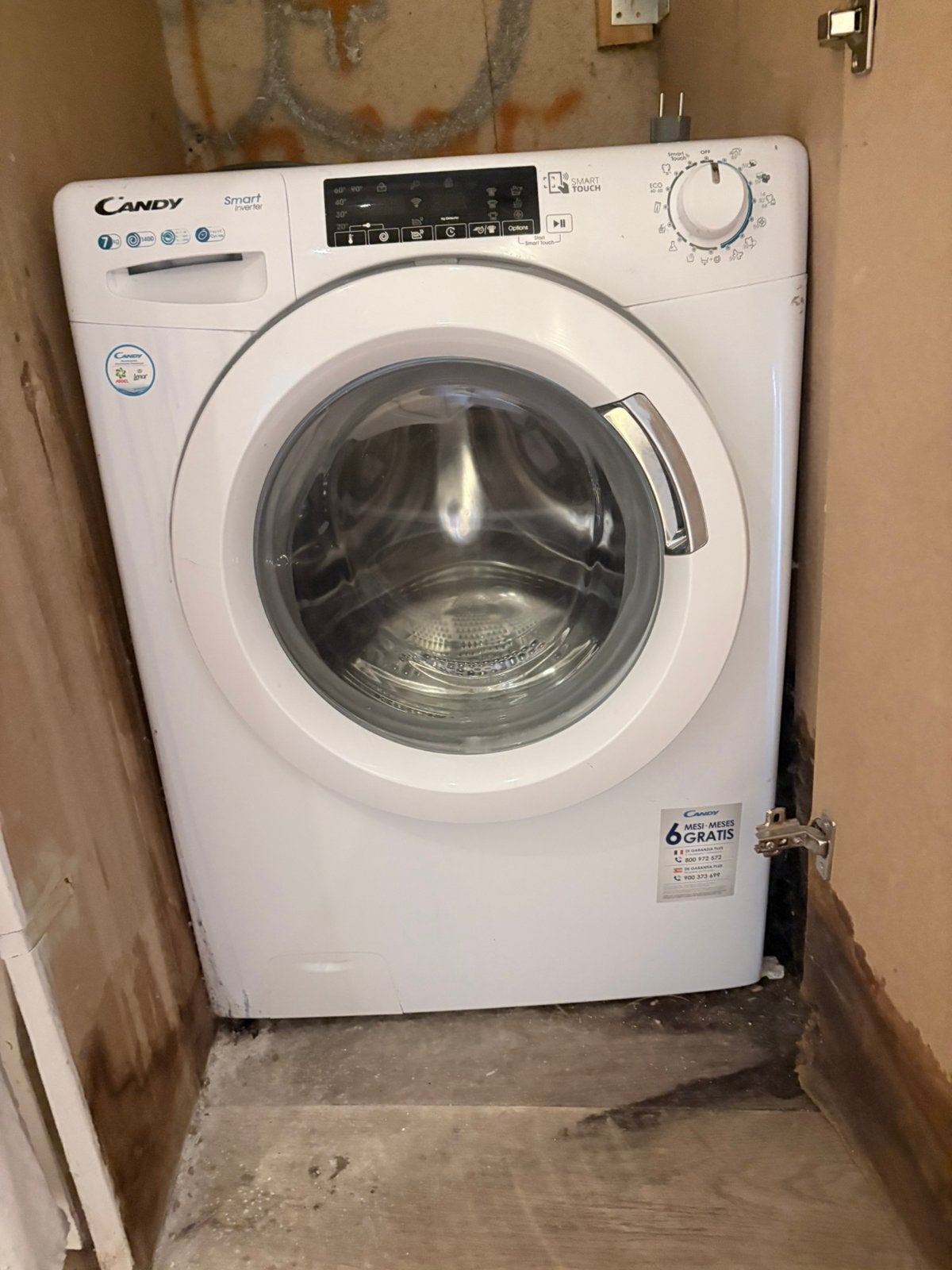 Candy Smart Inverter wasmachine 7 kg | 1400 toeren, Witgoed en Apparatuur, Wasmachines, Ophalen, Zo goed als nieuw, 85 tot 90 cm